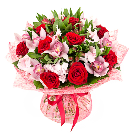Купить букет из орхидей и роз с доставкой по Цигломени