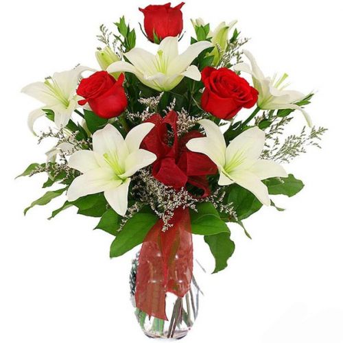Букет "Рапунцель" с розами и лилиями - купить с доставкой по Цигломени