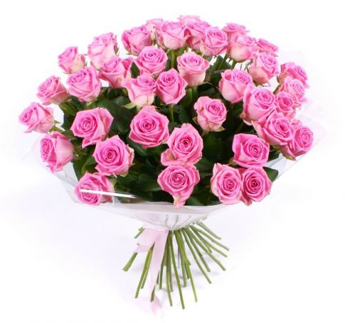 45 розовых роз с доставкой по Цигломени
