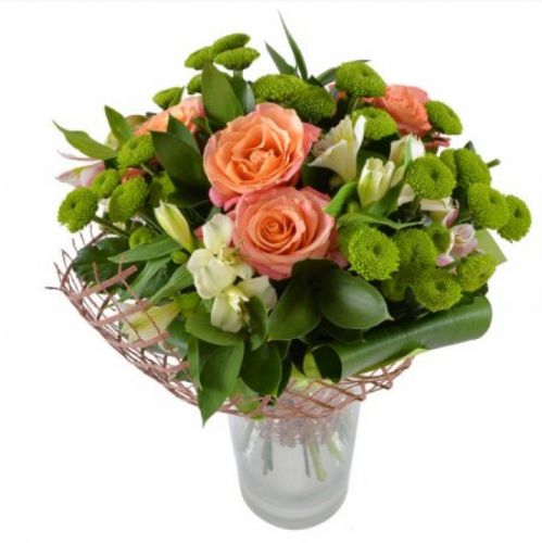 "Медеа"- букет из роз, хризантем и альстромерий с доставкой по Цигломени